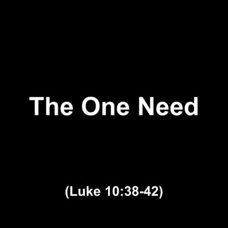 The One Need