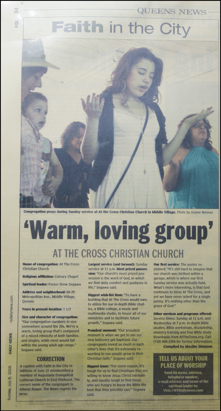 Daily News July 6, 2008 Article with At The Cross
