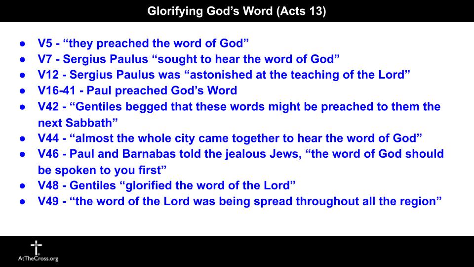 Glorifying God's Word