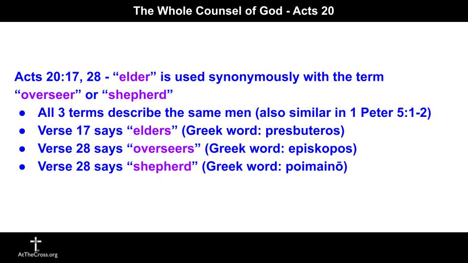 The Whole Counsel of God - part 1