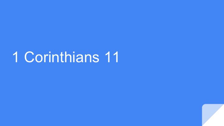 1 Corinthians 11