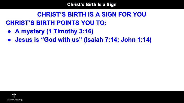 Christ's Birth Is a Sign